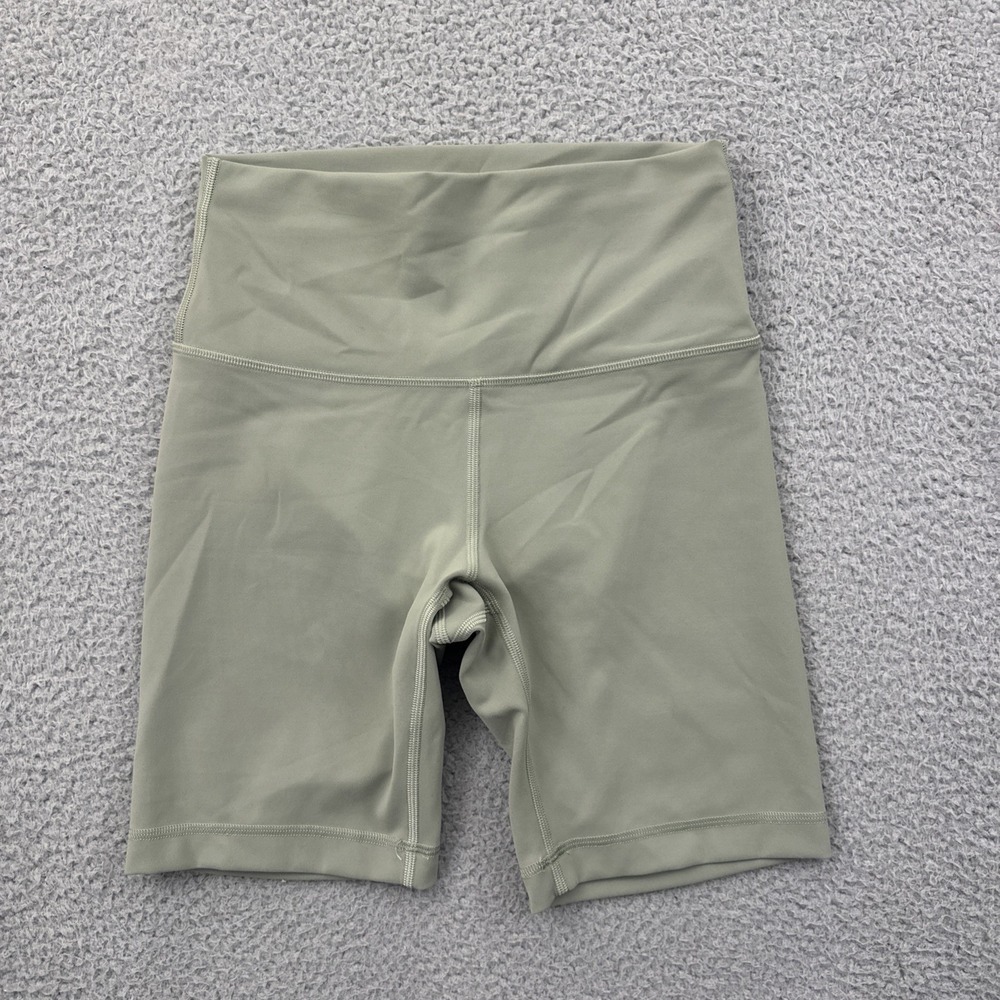 Lululemon Wunder Train Shorts High Rise 8" Grey Eucalyptus Athletic Women's 6